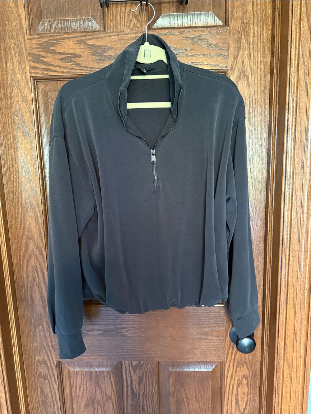 Athleta Women’s Butter Soft Black Quarter-Zip Pullover Sweater